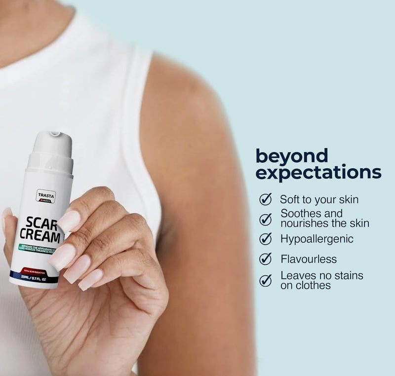Silicone Scar Cream for Surgical and Bug Bite Scar Remover 0.73 Fl Oz - Scar Cream for New & Old Scars, C-Section and Burns - Vitamin E, Retinol and Allantoin