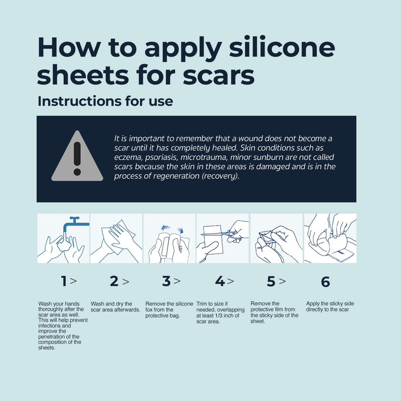 Silicone Scar Sheets – Silicone Scar Tape for Scar Treatment, Reusable Scar Removal Sheets – (1.6"x60"), Silicone Scar Bandages for Burns, Surgery, Keloid, Acne, Tummy Tuck, C-Section