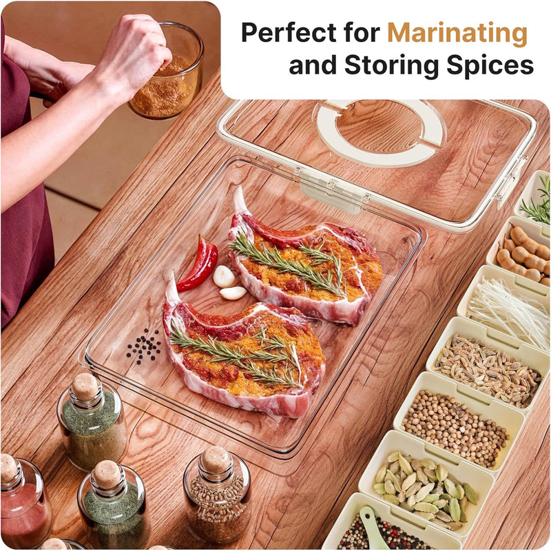 Divided Serving Tray with Lid & Snack Box Containers - Charcuterie Boxes with Clear Lids - Snackle Box Container for Fruit, Nuts, Cookies with Portable Utensils Set with Case - White