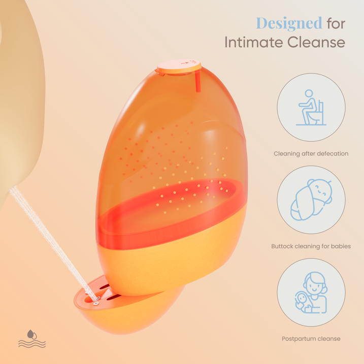 Portable Bidet for Travel, Mango Shape Rechargeable Electric Travel Bidet Sprayer with Adaptor, Mini High Pressure Handheld Bidet for Women Men Baby Cleaning