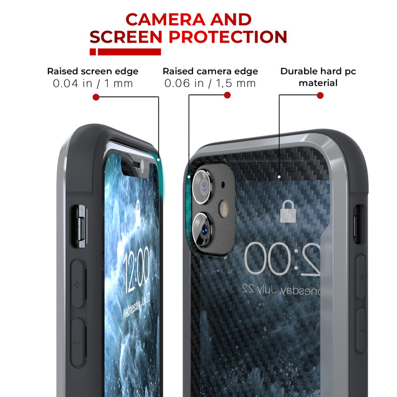 Designed for iPhone 11 Case with Carbon Fiber Pattern, 12ft. Drop Tested, Wireless Charging Compatible - Black