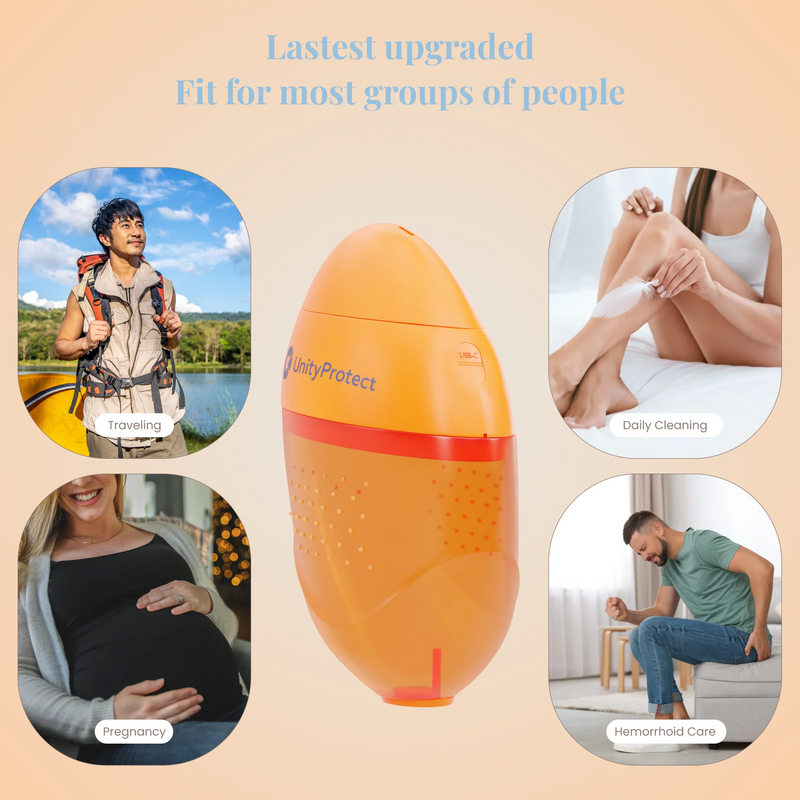 Portable Bidet for Travel, Mango Shape Rechargeable Electric Travel Bidet Sprayer with Adaptor, Mini High Pressure Handheld Bidet for Women Men Baby Cleaning