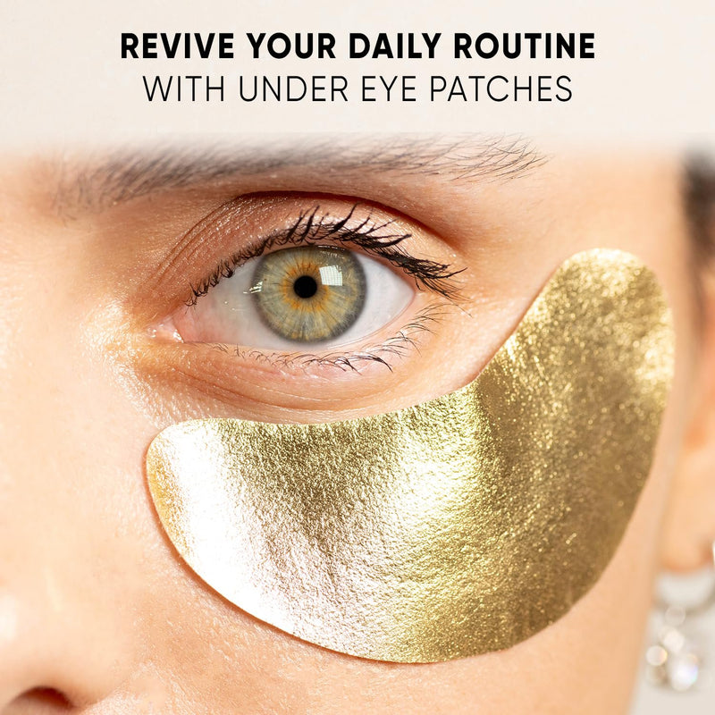 Under Eye Mask for Dark Circles and Puffiness, 24K Gold Foil Eye Mask, Skincare Under Eye Patches, Under Eye Collagen Masks - 7 Pairs Under Eye Pads