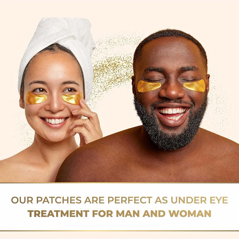 Made In USA Eye Mask Aloe Barbadensis Leaf Extract Under Eye Patches for Dark Circles and Puffiness - 20 Pairs with Vitamin C and Collagen