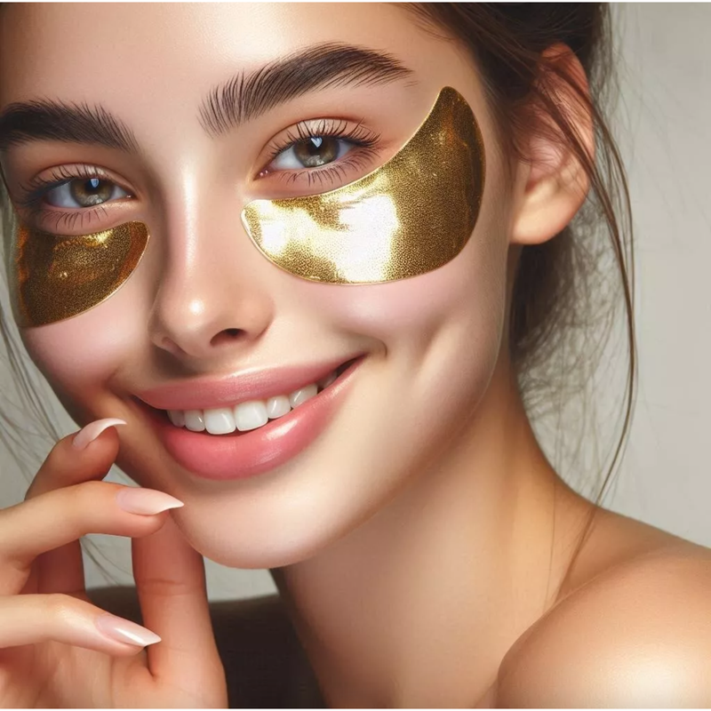 Under Eye Mask for Dark Circles and Puffiness, 24K Gold Foil Eye Mask, Skincare Under Eye Patches, Under Eye Collagen Masks - 7 Pairs Under Eye Pads