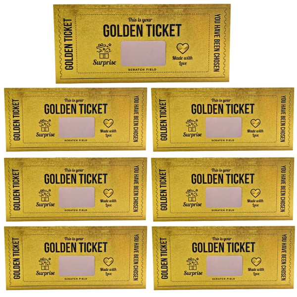 Golden Ticket Scratch Card – Surprise Gift Voucher for Parties & Special Occasions