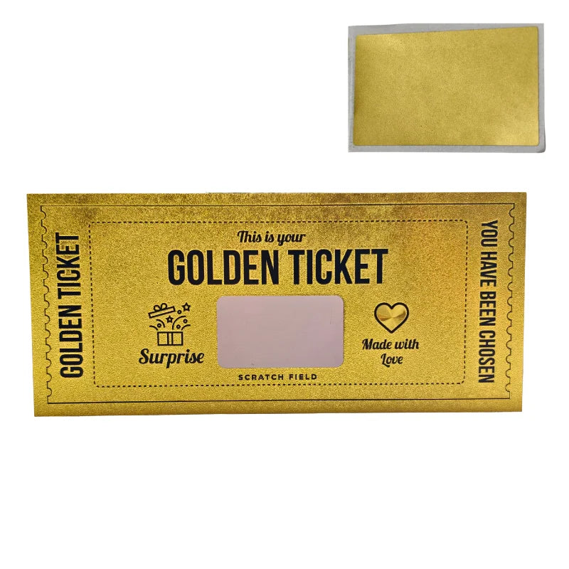 Golden Ticket Scratch Card – Surprise Gift Voucher for Parties & Special Occasions