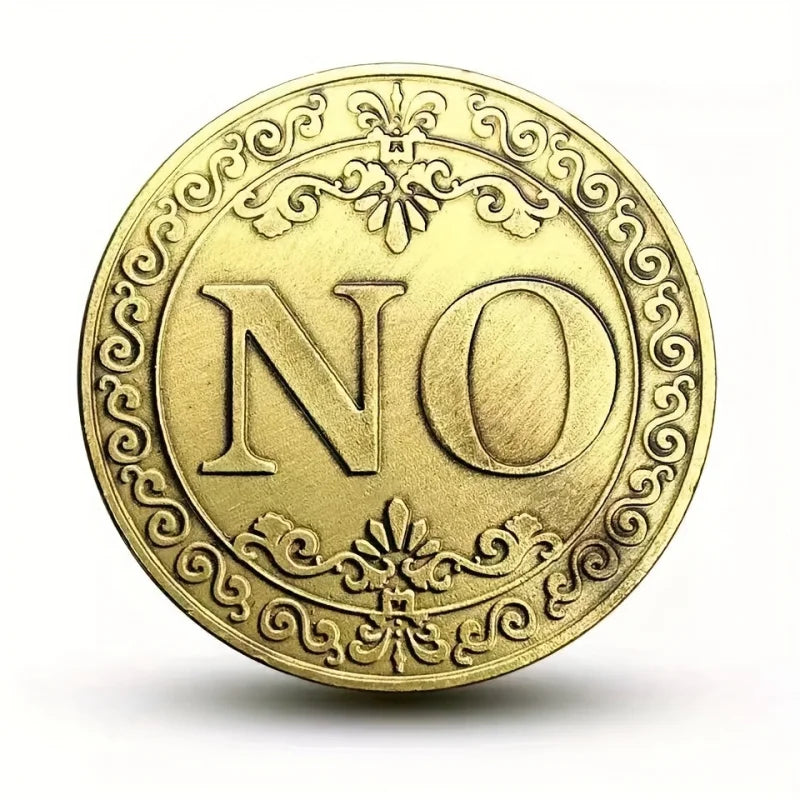 YES / NO Decision Coin – Metal Lucky Flip Coin for Fun Choices & Gifts