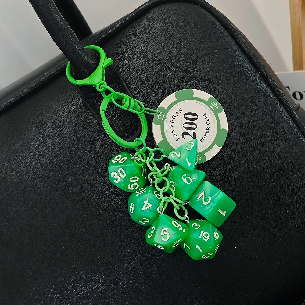 Gambling Dice Keychain – Vegas Style Lucky Charm Key Ring Gift for Men
