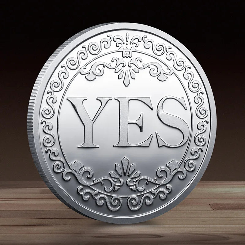 YES / NO Decision Coin – Metal Lucky Flip Coin for Fun Choices & Gifts