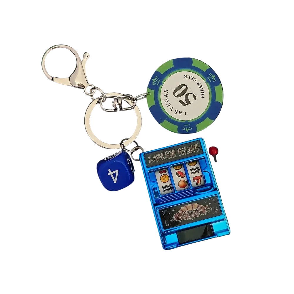 Gambling Dice Keychain – Vegas Style Lucky Charm Key Ring Gift for Men