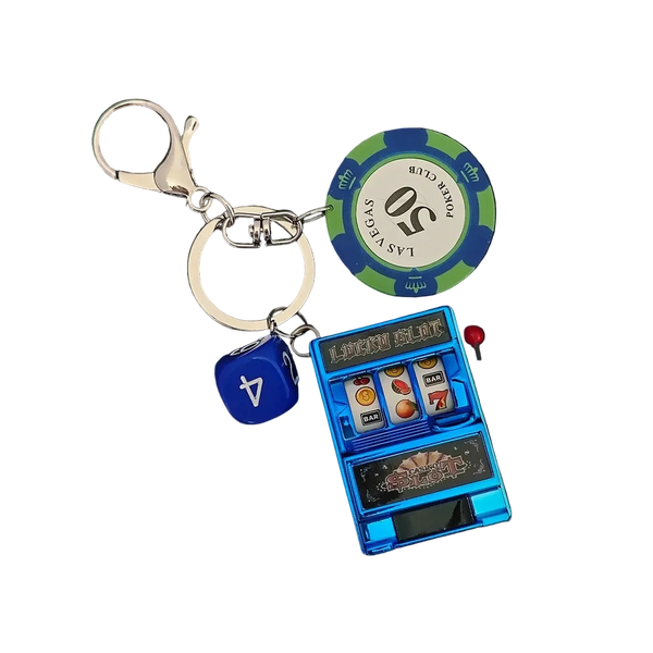 Gambling Dice Keychain – Vegas Style Lucky Charm Key Ring Gift for Men