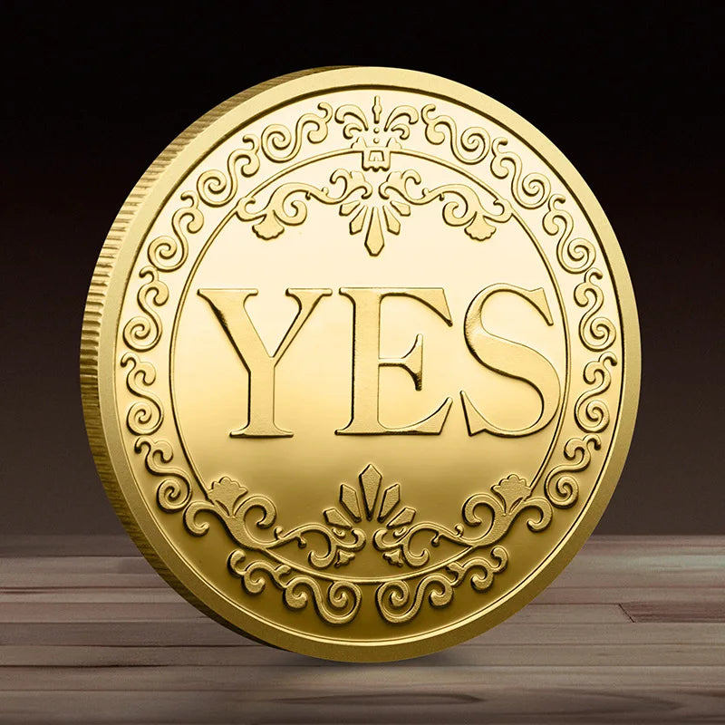 YES / NO Decision Coin – Metal Lucky Flip Coin for Fun Choices & Gifts