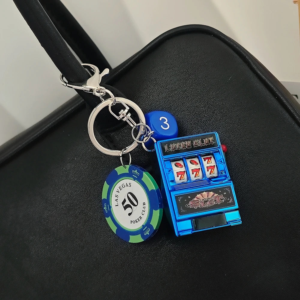 Gambling Dice Keychain – Vegas Style Lucky Charm Key Ring Gift for Men