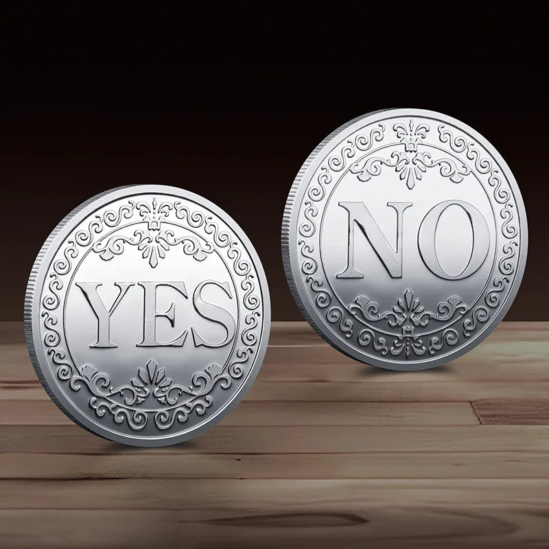 YES / NO Decision Coin – Metal Lucky Flip Coin for Fun Choices & Gifts