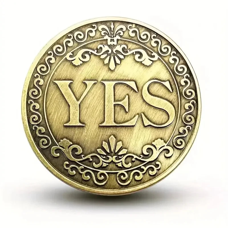 YES / NO Decision Coin – Metal Lucky Flip Coin for Fun Choices & Gifts