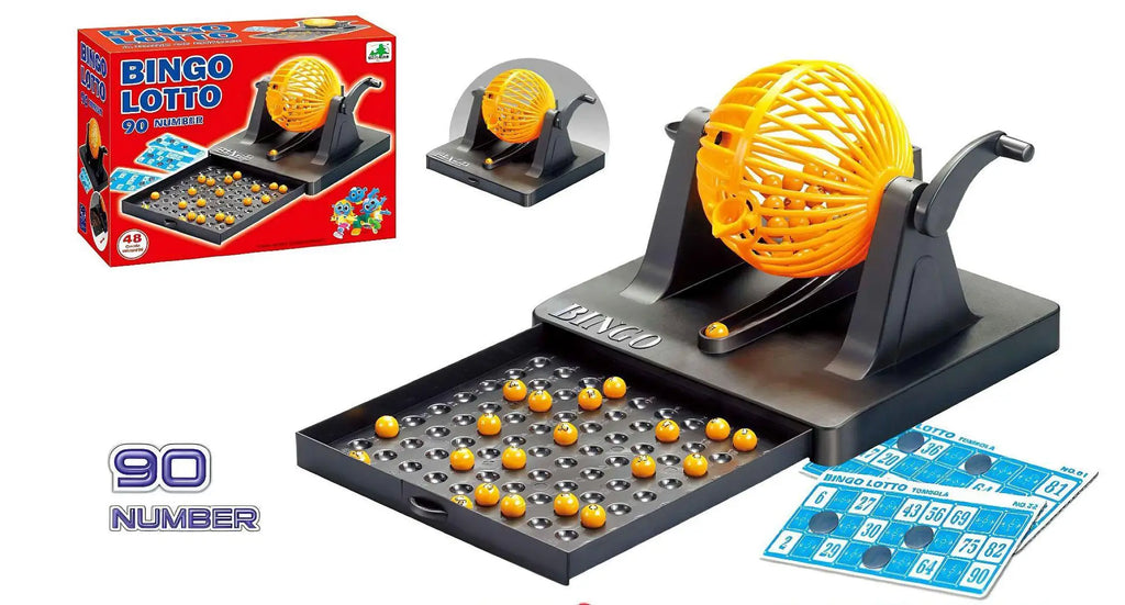 Deluxe Bingo Game Set with Cage – Lottery Machine & Chips for Family Game Night