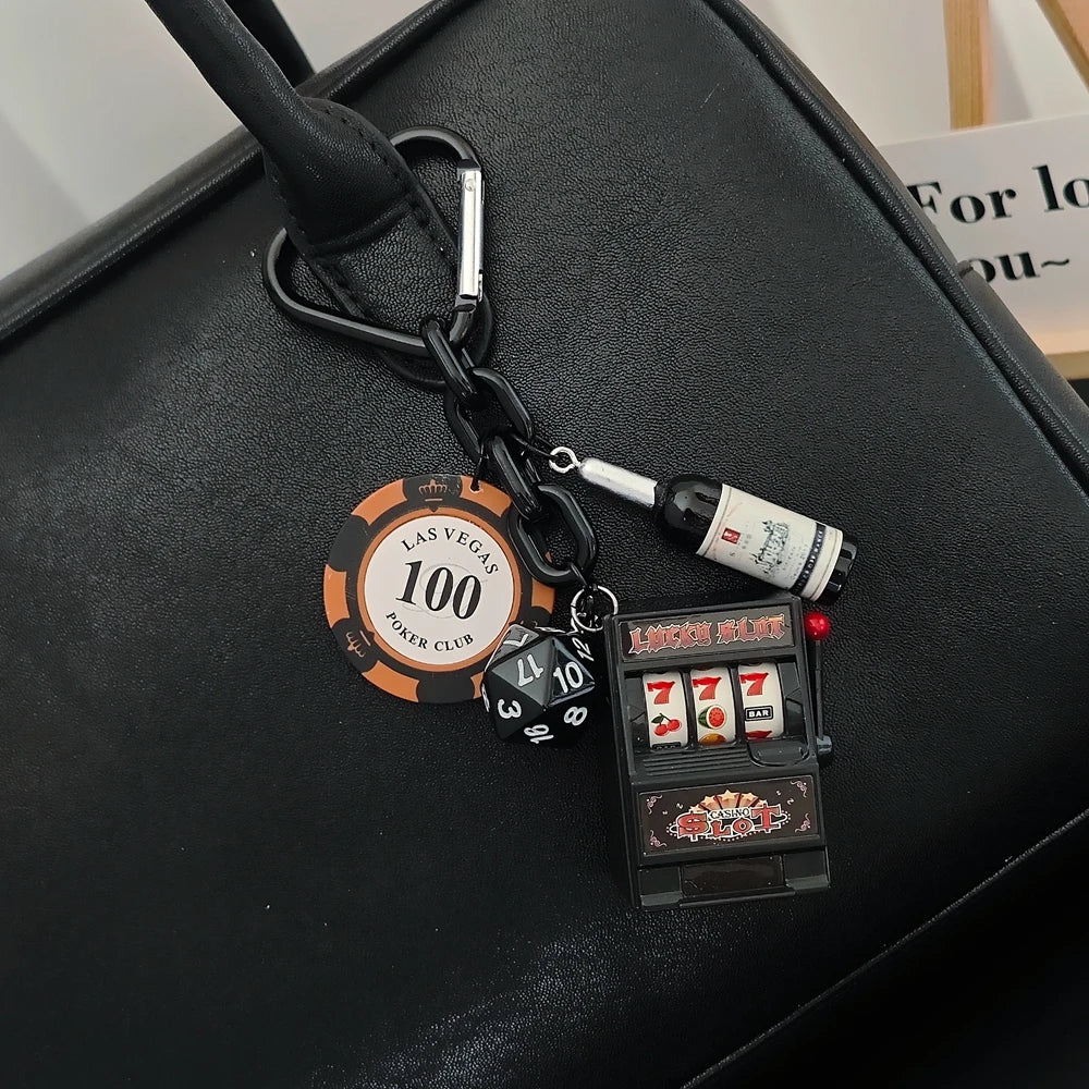 Gambling Dice Keychain – Vegas Style Lucky Charm Key Ring Gift for Men