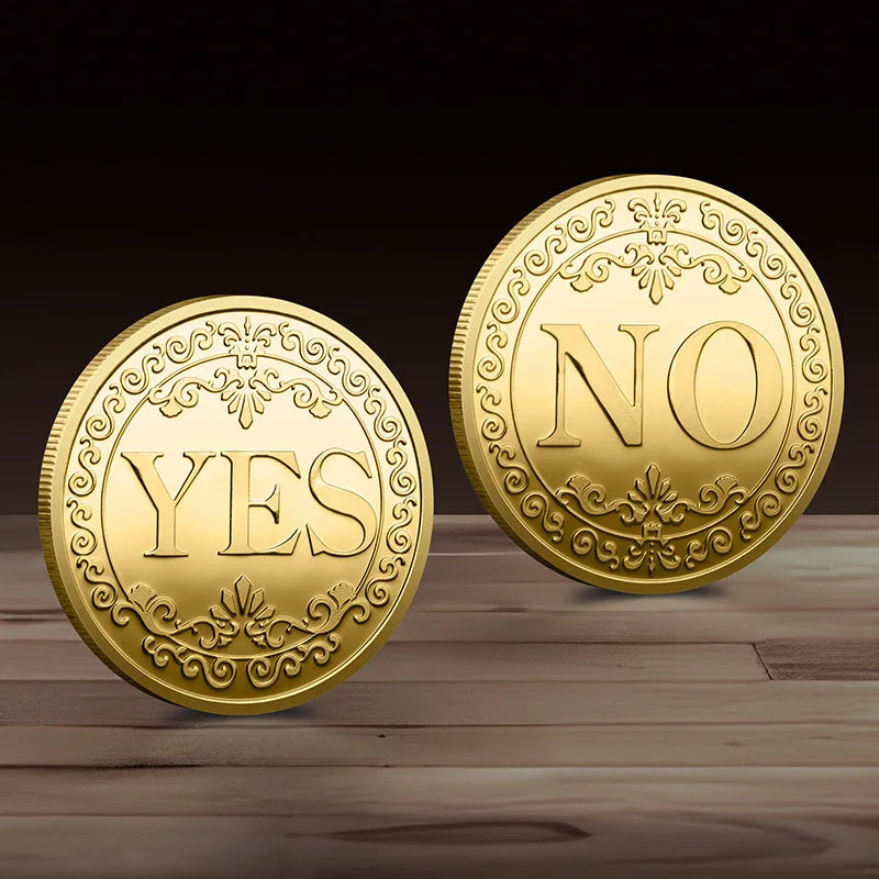 YES / NO Decision Coin – Metal Lucky Flip Coin for Fun Choices & Gifts