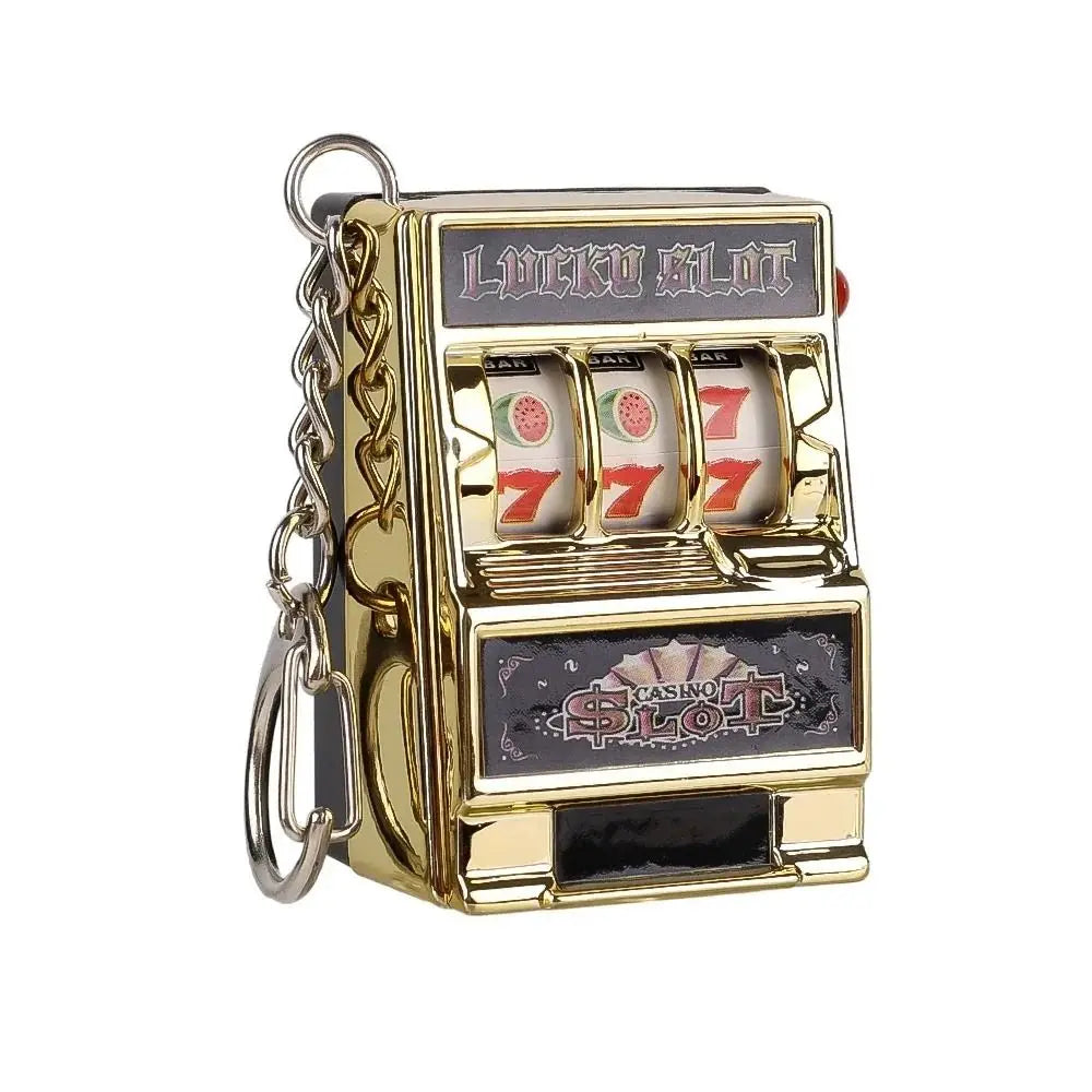 Mini Slot Machine Keychain – Lucky Jackpot Retro Spinner Toy & Key Holder