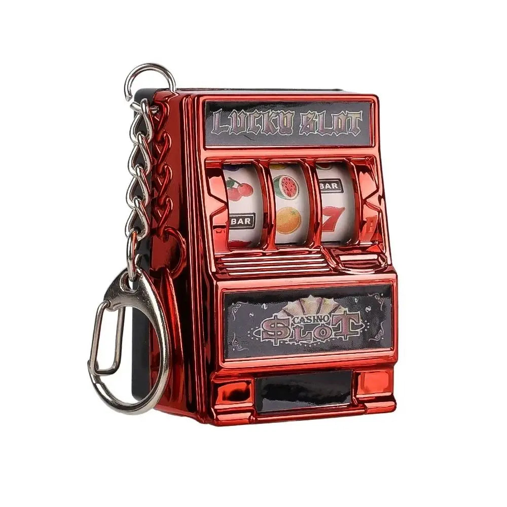 Mini Slot Machine Keychain – Lucky Jackpot Retro Spinner Toy & Key Holder
