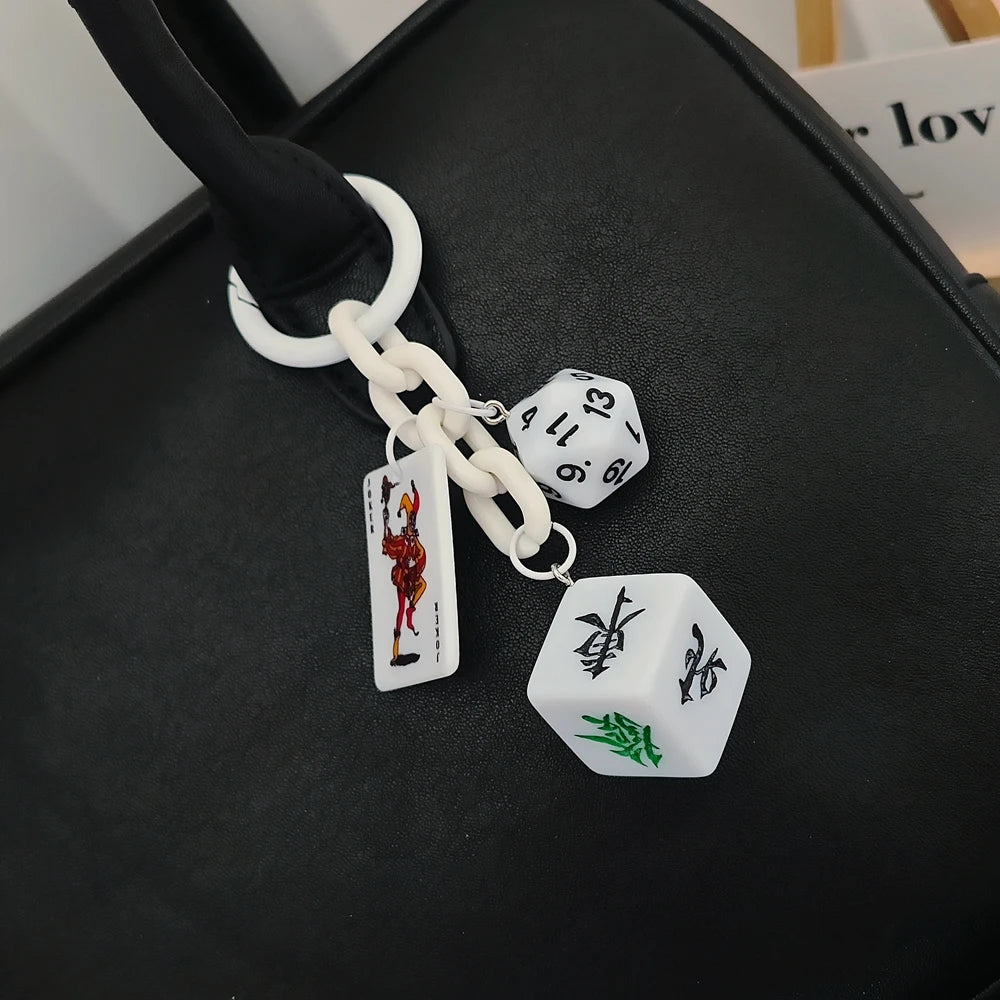 Gambling Dice Keychain – Vegas Style Lucky Charm Key Ring Gift for Men