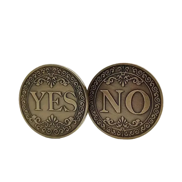 YES / NO Decision Coin – Metal Lucky Flip Coin for Fun Choices & Gifts