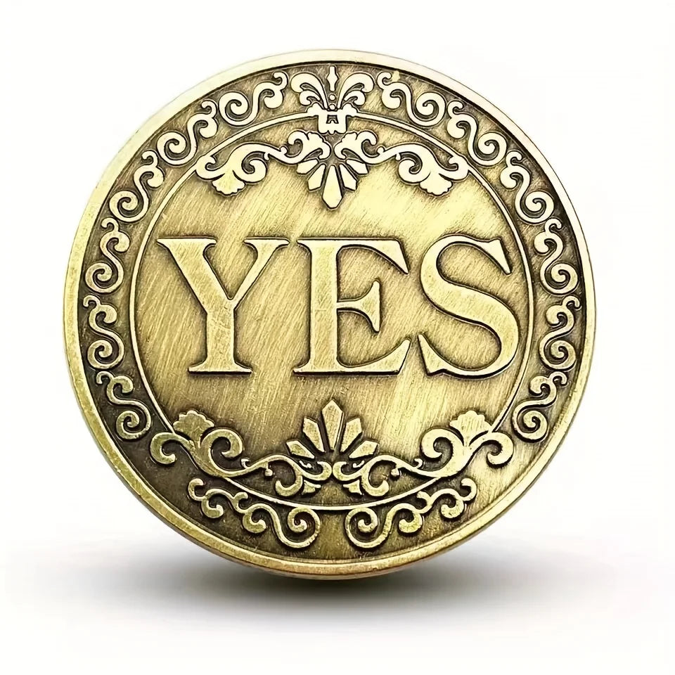 YES / NO Decision Coin – Metal Lucky Flip Coin for Fun Choices & Gifts
