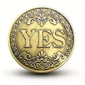 YES / NO Decision Coin – Metal Lucky Flip Coin for Fun Choices & Gifts