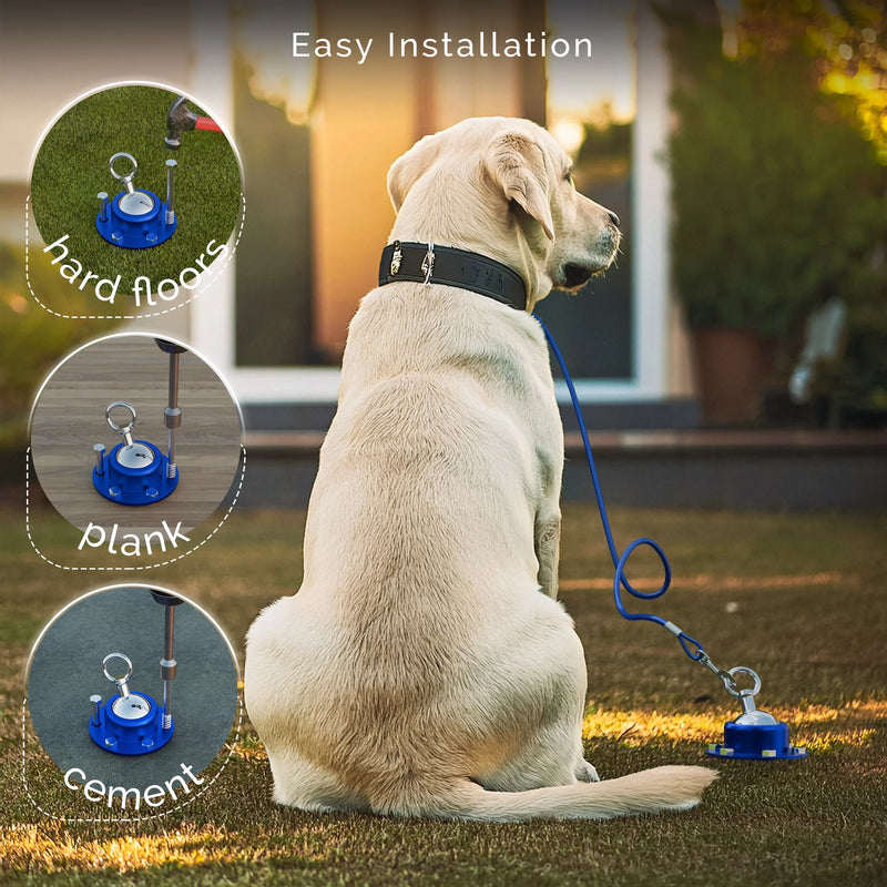 Heavy Duty Dog Tie Out Cable and Stake – 30ft Tangle-Free Leash with Stainless Steel Clips – Dog Tether for Yard with 360° Rotating Ring and Secure Ground Screws – Perfect for Yard and Camping