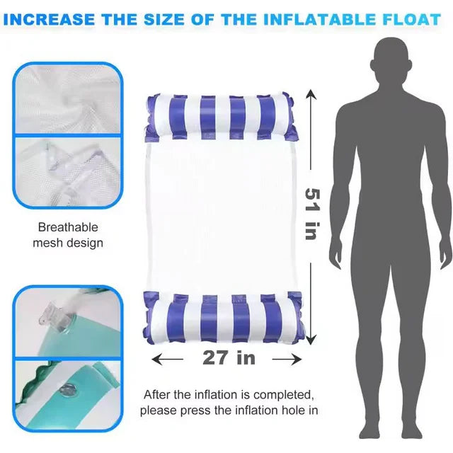 4-in-1 Inflatable Pool Float – Multi-Purpose Hammock, Chair, Drifter & Lounge for Relaxing Water Fun