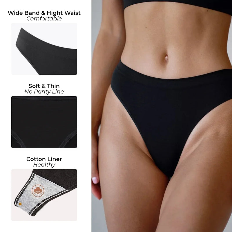 ANDELINA Seamless Matching Bra And Panty Set Skims Underwear Bralette & Thong Set (Black, XS/S)